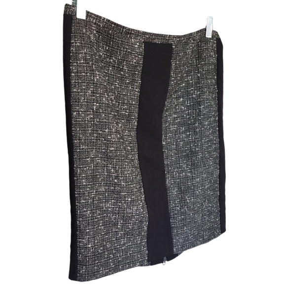 Narciso Rodriguez Black Grey Tweed Mini Pencil Skirt Office Boss Lady Sz 10 - Picture 4 of 11